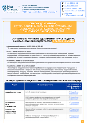 картинка Список документов, которые должны быть в салоне для соблюдения требований СанПиН от магазина Одежда+